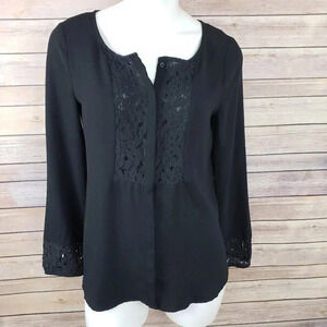 Lauren Conrad Black Lace Shirt